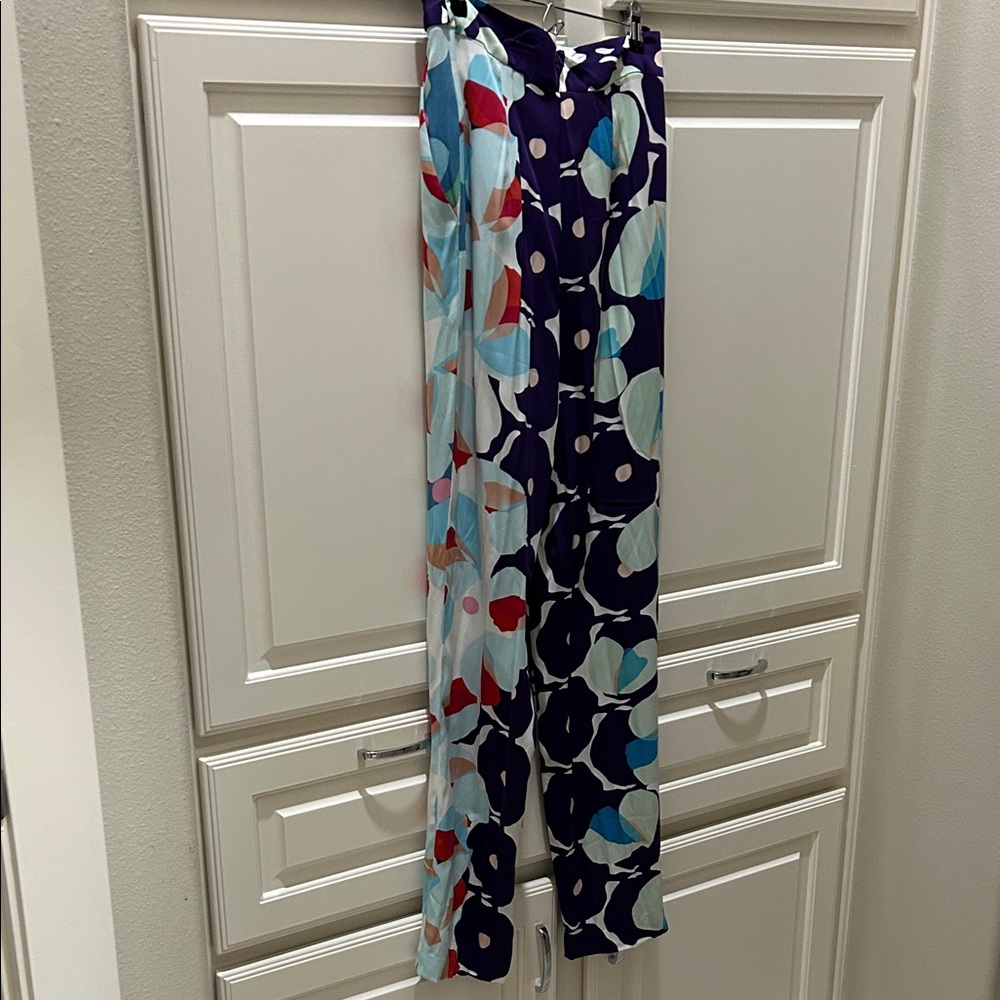 Diane Von Furstenberg Multicolor Floral Silk Pants - Picture 10 of 14